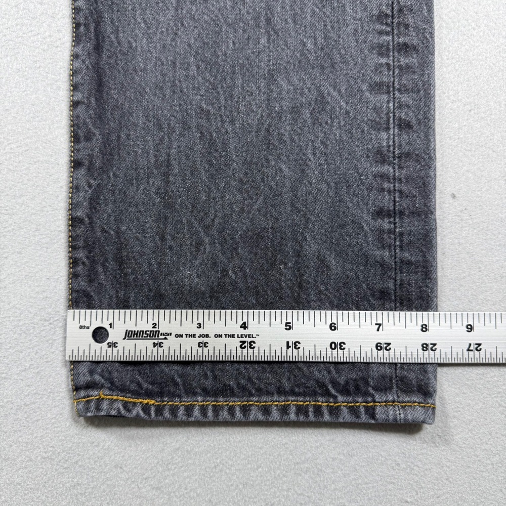 Levis 501 Original Fit Charcoal Gray Straight Leg Denim Jeans Mens 35x30 - Picture 8 of 11